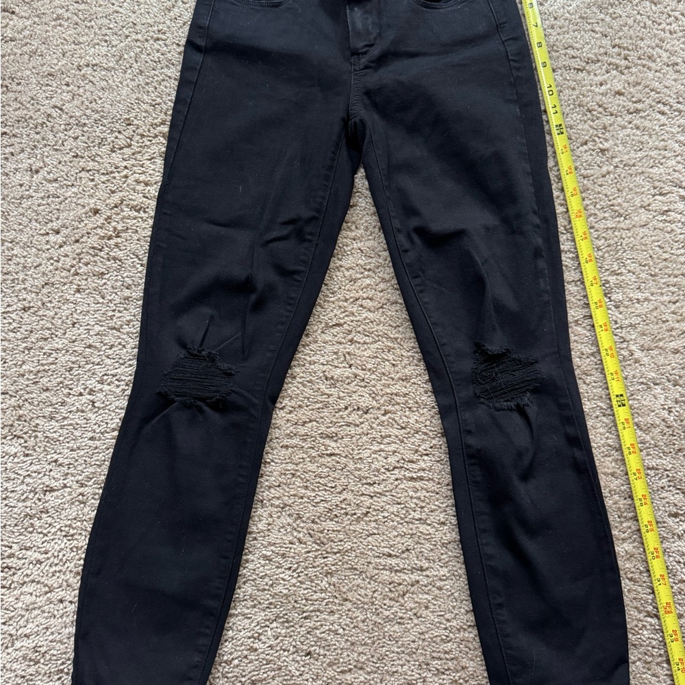 PAIGE Black Ripped Skinny Jeans